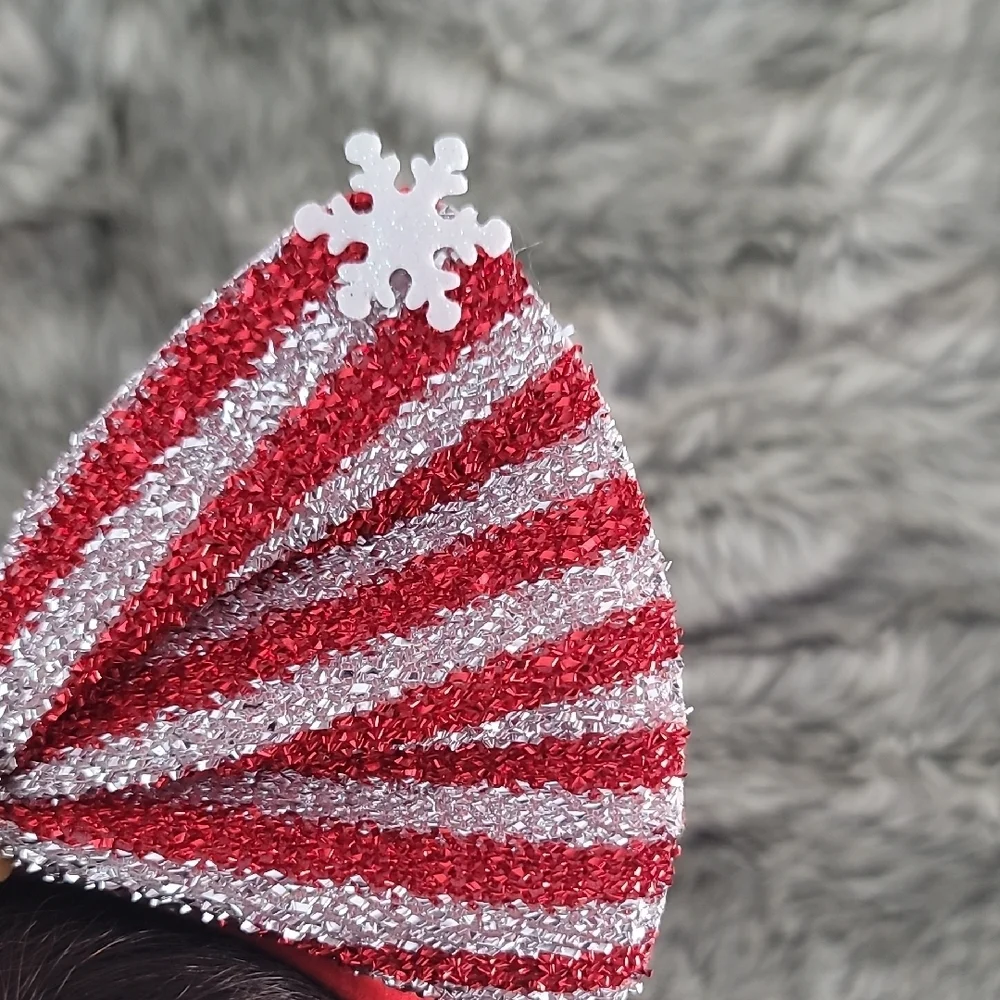 Holiday Red and White Striped Hair Headband